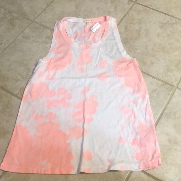 NWT Sundry Pop of Peach Tie Dye Racerback Tank - Picture 1 of 3